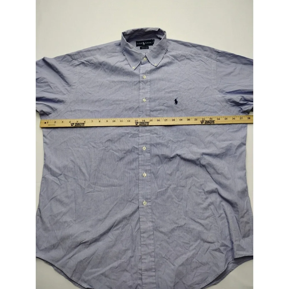 Ralph Lauren Shirt Yarmouth Size 17 34/35 Long Sleeve Button Down Pin Stripe